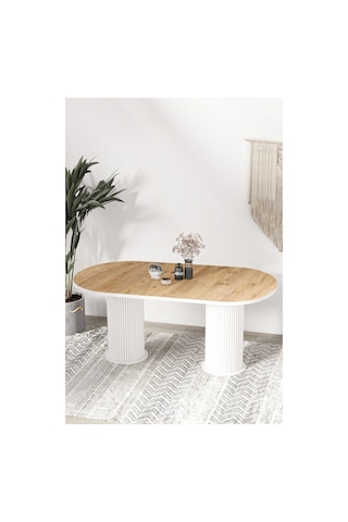 Avvio Kiev Ptt Lake Mdf Beyaz Ayakli 80x140 Mutfak Masasi Yemek Masasi Akça