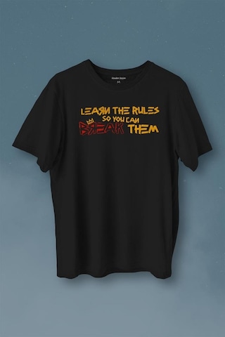 Learn The Rules Break Them Basquiat Kuralları Yık Baskılı Tişört Unisex T-shirt 001