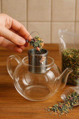 Paslanmaz Çelik Kapaklı Çay Süzgeci 8 Cm Çok Renkli