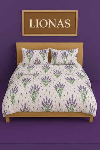 Çift Kişilik Desenli Nevresim + 2 Adet Kapaklı Yastık Kılıfı MÜRDÜM