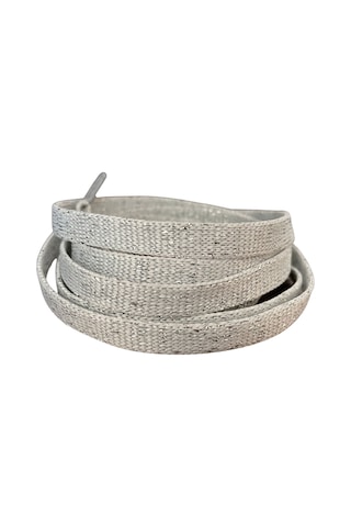 120 Cm Simli Yassı Ayakkabı Bağcığı, Gri Simli, 1 Çift