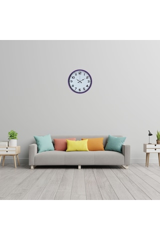 Violet Mor 36 Cm Standart Duvar Saati Çok Renkli