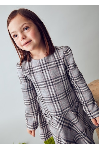 Mayoral 4921-88 Kız Çocuk Gri Örme Elbise Gri