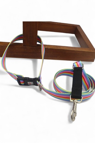 Caramelos Köpek Gezdirme Tasması, Bağlama Kilitli, Anti Shock 5 Çok Renkli