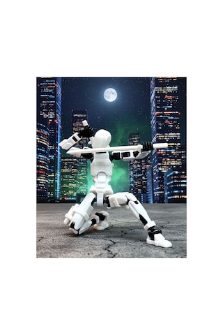 Robot Dummy 13 Figür Beyaz Dummy Tüm Eklemleri Hareketli Aksiyon Figür Oyuncak 13 Cm