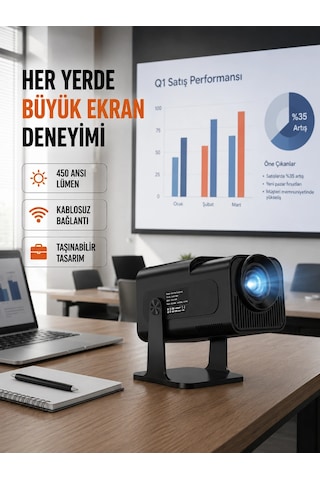 Wifi6 Ve Bluetooth 5.4 Destekli Led Projektör - Hcs350pro Yeni Nesil