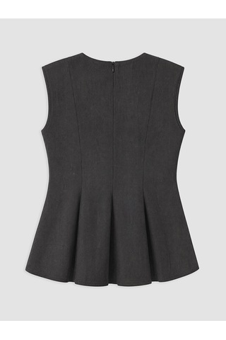 Lcw Vision Lacivert Bisiklet Yaka Peplum Bluz