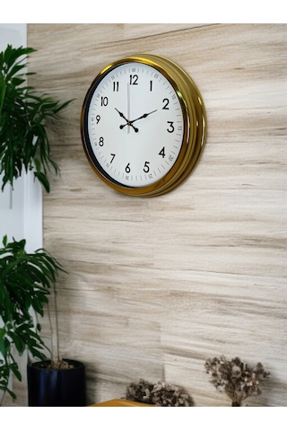 Büro Ev Ofis Hediyesi İçin 40cm Golden Prestij Duvar Saati Diğer