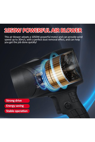 Kosona 21v Kablosuz Şarjlı Toz Üfleme Makinesi - 1050w Turbo Fan, 30m/s Rüzgar Hızı, Taşınabilir Temizlik Aleti