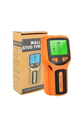 Xuweiwei Siyah 5 İn 1 Duvar Stud Detektor Led Ekranli Tasinabilir Elektronik Stud Bulucu Ahsap Metal Tespit Pil İle Calisir 0.1mm Olcum Hassasiyeti
