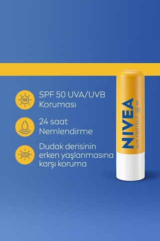 Nivea Sun 24H Nemlendirici Dudak Bakım Kremi SPF50 4.8 G