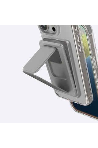 Apple Uyumlu iPhone 16 Pro Kılıf Magsafe Özellikli Standlı Kartlıklı Set Amazingthing Omni Adventure Serisi Gri