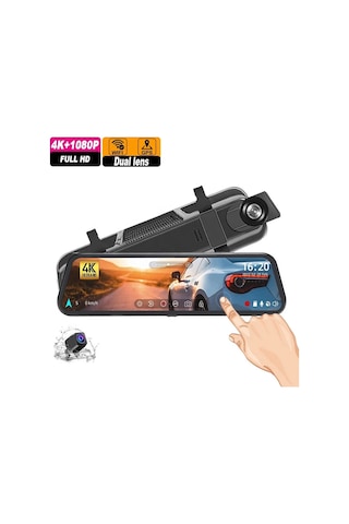 Premium Mb-5200 Wifi Ultra Hd 4k 10 İnç Ayna Kamera Wifi+gps