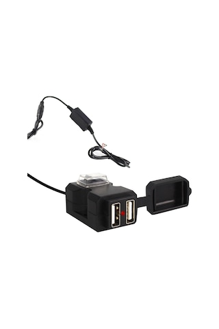 Vkemall Motorcycle Ve Elektrikli Bisiklet İçin 9-90v Su Geçirmez, Anahtarlı, Çift Usb 2.1a+1a Araç Şarj Cihazı, Siyah Cd-3022