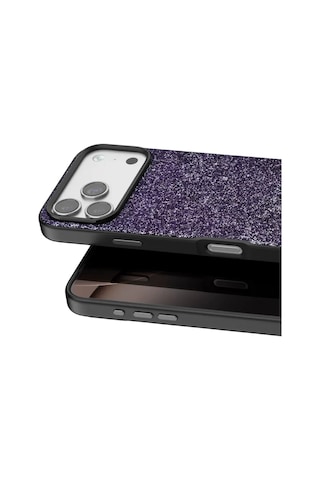 Onegif Apple İphone 17 Pro Max Uyumlu Bright Simli Kapak - Derin Mor