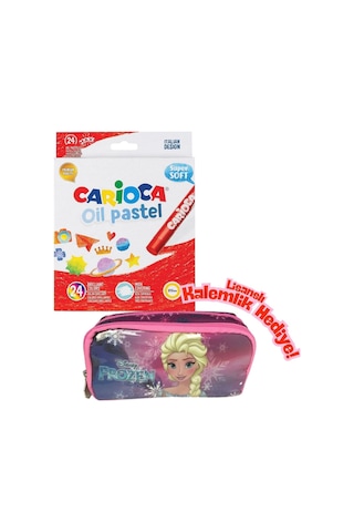 Frozen Lisanslı Kalemlik Hediyeli - Carioca 24'lü Yağlı Pastel Boya Seti Kırmızı