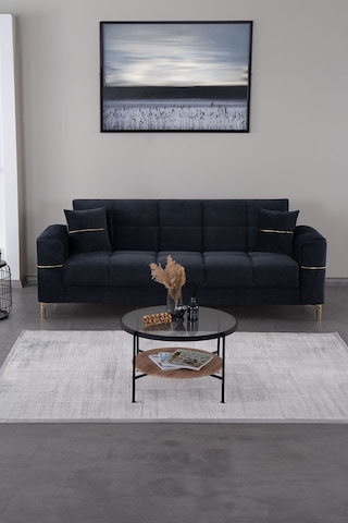 Kilim Mobilya Vogel 3 Kişilik Yüksek Ayaklı Koltuk - Kanepe Siyah Siyah