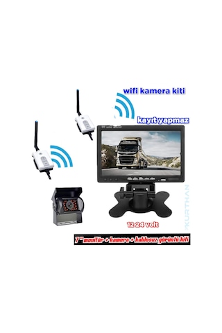 Bus Kamera+7 İnç Monitör+wifi Set 12-24 V Kayıt Yapmaz