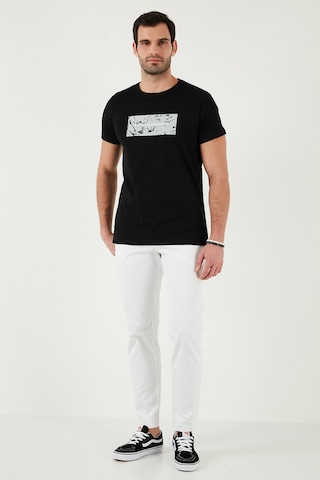 Buratti Pamuklu Slim Fit Bisiklet Yaka Baskılı Erkek T Shirt 541Tolive Siyah