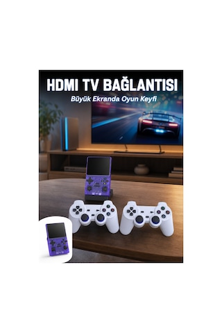 Retro Oyun Konsolu 2 Oyun Kolu Ve Ips Ekranlı
