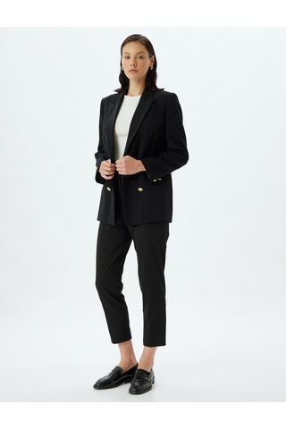 Koton Slim Fit Standart Bel Cepli Kumaş Pantolon Siyah 5wak40031uw Siyah