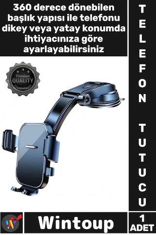 Telefontutucu Sabit Fonksiyonel Torpido Üstü Vakumlu Ayarlanır Uzun Kollu Araç İçi Telefon Tutucu