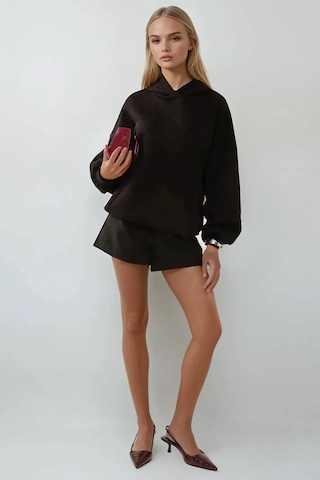 Hiccup Extra Oversize Kapüşonlu Kalın Polarlı Hoodie Siyah