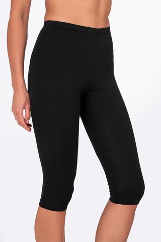 Kompedan Kadın Likralı Süprem Düz Kapri Tayt Siyah K0458-siyah Siyah