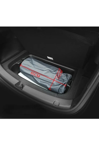 Tesla Model Y İçin Araç İçi Şişme Yatak ve Yastık Seti + Pompa Siyah