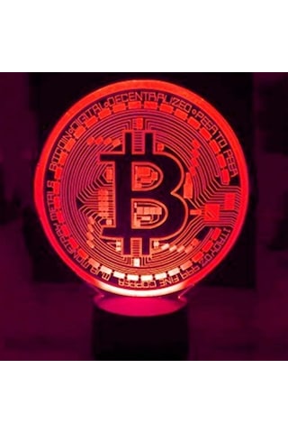 Goldenqian 3d Bitcoin Burcu Gece Lambası Masa Danışma Optik Illüzyon Lambaları 16 Renk Değiştiren Işıklar Led Masa Lambası Noel Ev Aşk Doğum Günü Çocuk Çocuk Dekor Oyuncak Hediye 5aqbr3 Siyah