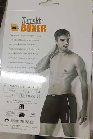 Namaldı Erkek Modal Likralı Biyeli Boxer 197 - 6 Adet 001
