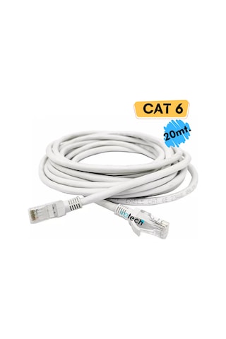 Vetech CAT6 20 MT Lan Ethernet Kablosu Fabrikasyon İnternet Kablo