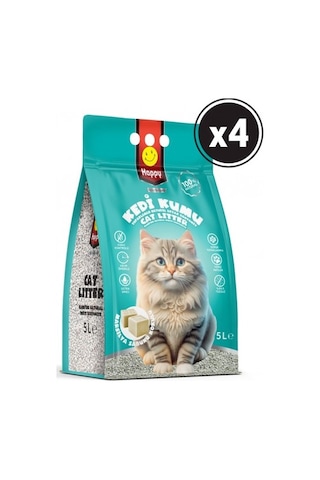 Happy Topaklanan Bentonit Marsilya Sabunlu Kedi Kumu 4 x 5 L