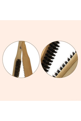 Yifomall Ahşap V Şekilli Saç Düzleştirme Fırçası - Çift Taraflı Doğal Tarak