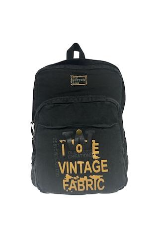 Old Cotton Cargo Kaliteli Vintage Salaş Disayn Günlük Gezi Spor Sırt Çantası Matanza Bag 30x42cm Gri - Siyah