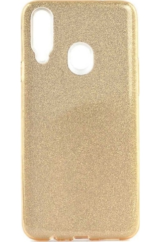 Samsung Uyumlu Galaxy A20s Kılıf Zore Shining Silikon Gold