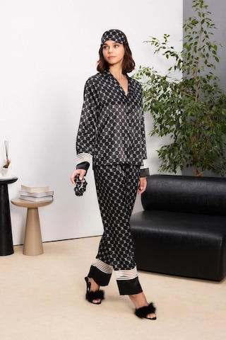 Pierre Cardin Saten Kadın Pijama Takımı - 1320 Siyah