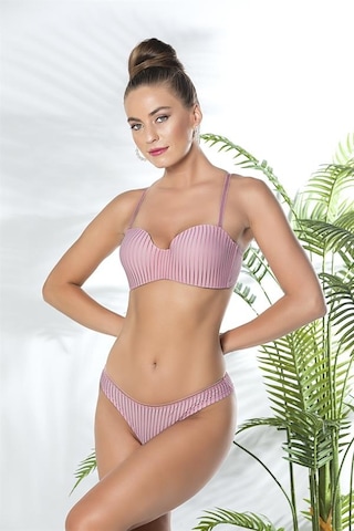 Mode Cool Straplez Lotus Sütyen Ve Slip Külot Takım Pembe Brf31761 Pembe