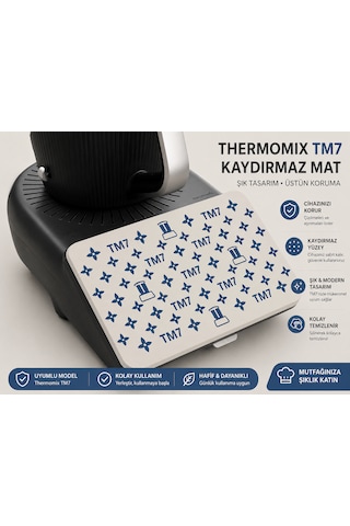 Thermomix Tm7 Uyumlu Şık Tasarımlı Mutfak Ekran Koruyucu Kılıf Aparatı Mavi Beyaz