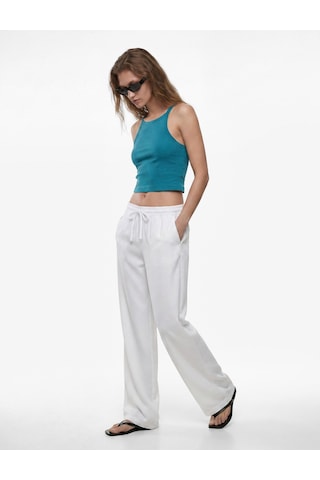 Koton Pamuklu Ribanalı Slim Fit Kolsuz Halter Yaka Crop Top Turkuaz 6sak10424ek