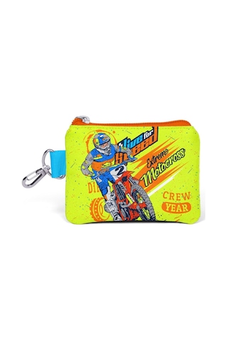 Coral High Sarı Motorsiklet Desenli Bozuk Para Çantası - Erkek Çocuk Çok Renkli