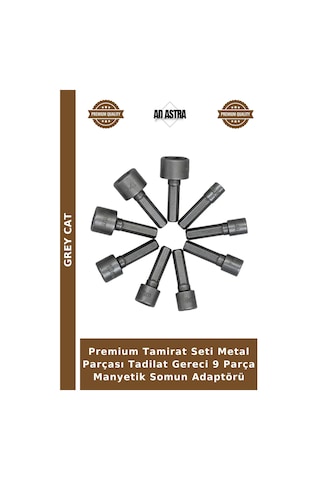 Premium Tamirat Seti Metal Parçası Tadilat Gereci 9 Parça Manyetik Somun Adaptörü