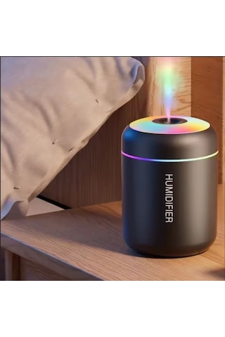 Mighty Rgb Siyah 180 Ml Usb Ultrasonik Ofis Oda Ve Araba Hava Nemlendirici Buhar Makinesi Aroma Difizörü