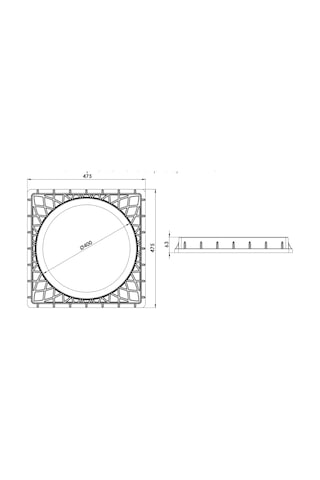 400Mm Kare Rögar Kapağı - Çerçeve + Kapak 1