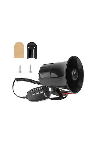 Pazly 6 Ton 120db Araba Alarm Megafon, Havalı Korna, 12v Araçlar İçin 6 Siren Sesli, Yüksek Kaliteli Abs Plastik, Çok Fonksiyonlu