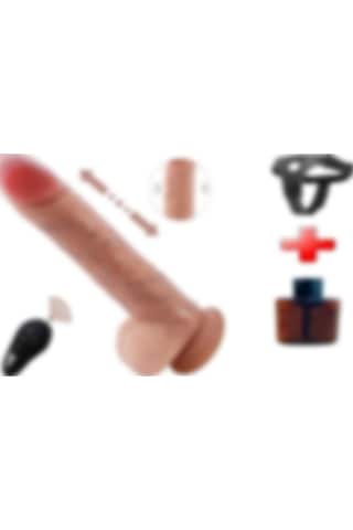 Lilitu Shop 20 Cm Belden Bağlamalı Usb Manyetik Şarjlı İleri Geri Hareketli Titreşimli Dildo