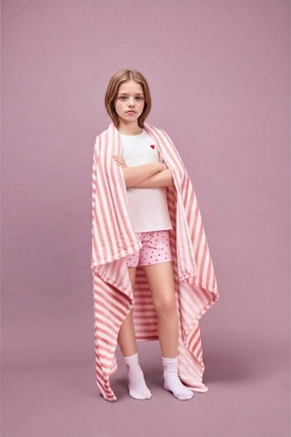 Defacto Regular Fıt Fitilli Kaşkorse Şort Tişört 2li Pijama Takımı Kız Çocuk H5705a826smer233 Ekru-er233