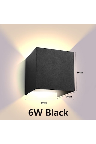 Led Su Geçirmez/su Geçirmez Değil Duvar Lambaları 6w 12w Duvar Işıkları Ev Bahçe Otu Odası Ac85-265v Dış Aydınlatma Aplik 56518770 Siyah