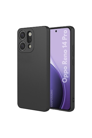 Oppo Reno 14 Pro Uyumlu Silikon Kılıf - Pastel Renk Tonu Kamera Korumalı Esnek Kapak - Siyah
