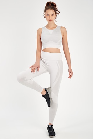 Maraton Active Slimfit Kadın Bisiklet Yaka Kolsuz Fitness Ekru Bra 813054-Ekru
